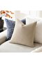 Pack of 2 Soft Textured Throw Decorative Pillow Covers Square Accent Solid Cushion Cover - 5