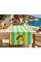 R'Eyla Fiore Di Limone Decorative Runner 50X150 cm – Turquoise Yellow Striped Lemon Patterned - 6