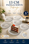Set of 6 13 cm Glass Cake Plates – Dessert, Breakfast and Serving Presentation Plates