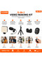 PK-773 Video Making Kit for Smartphones 5in1 Vlogging Kit with LED Video Light, External Microphone, Adjustable Tripod, Universal Phone Holder & Wireless Remote Control - 4