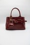 Women's Burgundy Belt Detailed Lined Crossbody Bag with Charm Accessories for Hand, Arm and Shoulder Use - 2