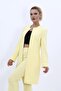 Zero Collar Plain Long Coat-Yellow - 4