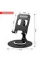 Adjustable Tablet & Phone Desk Stand, 360° Rotating Base, Universal Phone Holder for Desk, Compatible with iPhone, Android, iPad, Tablets - 5