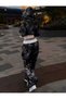 Camouflage Pattern 3 Thread Trend Tracksuit Crop Top and Bottom Set 2 Piece Set - 2