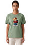 Women's Çağla Teddy Bear Printed T-Shirt Life Is a Journey Comfortable Fit Cotton