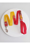 Dog Walking Leash 2.5 cm Width Colored Cord Yellow & Red Fan - 2