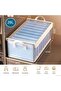 3-Pack Clear Clothes Storage Box, Foldable Wardrobe Organizer with Lid and Handle,Storage Bins with - 2