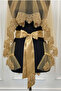 Gold Bridal Veil Set, Glass Beads and Sequin Printed Henna Veil Set 6 Pieces - 3