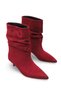 Vesper Lilac Women's Pointed Toe Heeled Boots 0012411 Burgundy Suede - 3