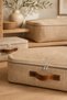 Beige Jute Storage Bag 2 Pieces m + 1 Piece L Set of 3 Foldable Fabric Storage Bag Closet and Under-Bed Organizer - 3
