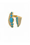 Design Turquoise Sparkle Gold Statement Ring ✨ - 3