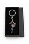 Metal Keychain with Red Detailed Gothic Cross Figure – Elegant Bag and Key Accessory - 3
