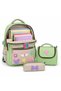 Set of 4, Waterproof Fabric Girls' Patterned Primary School School Bag + Lunch Box + Pen Holder + Eraser Holder - 3