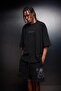 Erkek Siyah İnstinct Patch Nakışlı Oversize Tshirt - 3