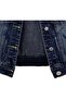 Womens Cropped Denim Jacket Jean Jacket 3/4 Sleeve Trucker Coat | Oversized Denim Shacket with Fraye - 6