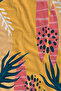 Mustard Pink Tropical Giraffe and Leaf Pattern 70X150 Beach Towel - Cotton Bath Towel - 2