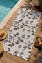 Ecru Ground Small Botanical Leaf Patterned 70X150 Beach Towel - Digital Printed Bath Towel - 3