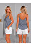 Women's Rope Strap Collar Draped Blouse Basic Daily Stylish Athlete Top - 3