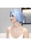 Silk sleep cap sky blue 100% mulberry anti-frizz curly hair.
