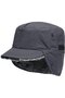 Winter earflap hat grey nylon waterproof ski aviator.