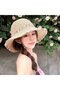 Straw hats with lace ribbons, wide-brimmed women's beach fisherman's sun - 3
