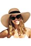 Straw sun hat foldable soft brim wide lightweight beach.