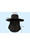 Sun hat dark green detachable neck protector UPF50+ foldable. - 2