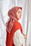 Twill Silk Scarf Geometric Pattern Red - 4
