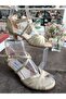"Sand Clock" 7-Strap Handmade Latin, Tango, Dance, and Ballroom Shoes 5.5 cm 7 Pont Goblet Heel Model - 5