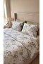 100% Cotton Double Eucalyptus Patterned Duvet Cover Set 220X200 cm – 2 Patterned + 2 Plain White Pillowcases with Laces