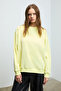 Karius women's organic cotton oversize round neck yellow sweatshirt with fleece lining - 3