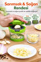 Garlic Chopper with Removable Chamber and 2 Blades Practical Kitchen Cutting Tool Set