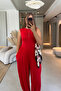 Comfortable Red Shalwar Jumpsuit with Waist Detail - 3