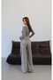 Women's Gray Laser Low Waist Reverse Belt Detailed Laser Washed Ripped Wide Leg Jean Trousers - 6