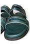 Genuine Leather Handmade Green Men's Slippers Sandals - 6
