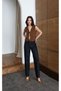 Women's Rinse Jean Pants High Waist Belt Detailed Balloon Fit Denim - 3