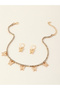 Pack of 3 Gold Tone Rhinestone Embellished Butterfly Necklace and Earrings