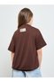 Teen Girls Brown Drop Shoulder Oversized T-Shirt - 4