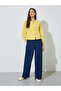 Yellow Solid Metal Button Collarless Shirt - 2
