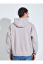 Men Grey Oversized Fleece Hoodie with Kangaroo Pocket - 4