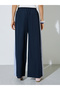 Navy Blue Contrast Side Panel Wide Leg Joggers - 4