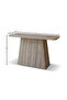 Modern Console Table with Faux Marble Top and Metal Design – Light Gray - 8