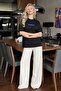 Women's Oversize T-Shirt Gemini Printed Black – Crew Neck, Comfortable Fit, 100% Cotton - 4
