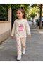 Girls' Pajama Set Long Sleeve Heart Patterned Do What You Love 2-4-6-8 Years Old Comfortable Home Wear - 2