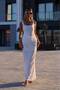 Women's Corset Look Square Neck Back Tie Draped Maxi Dress - 4