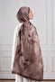 Antique Floral Patterned Soft Shawl Milk Coffee - 5