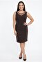 Women's Tulle Detailed Lined Plus Size Crepe Dress
