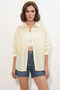 Women's Oversize Striped Yellow Shirt