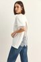 Women's Lace Detailed T-Shirt with Back Detail and Lace Trim White - 2