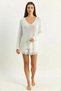 Women's V-Neck Lace Detailed Knitwear Ecru Sweater - 6